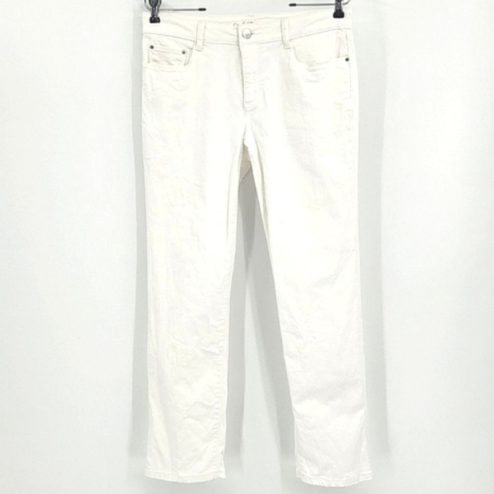 Croft & Barrow Jeans Womens Size 4 SHORT White Denim Straight Leg Mid Rise